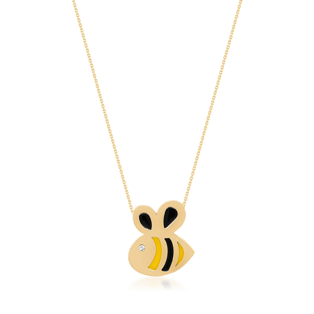 0,01 Karat Pırlanta Kolye "Arı" - Venta Jewelry