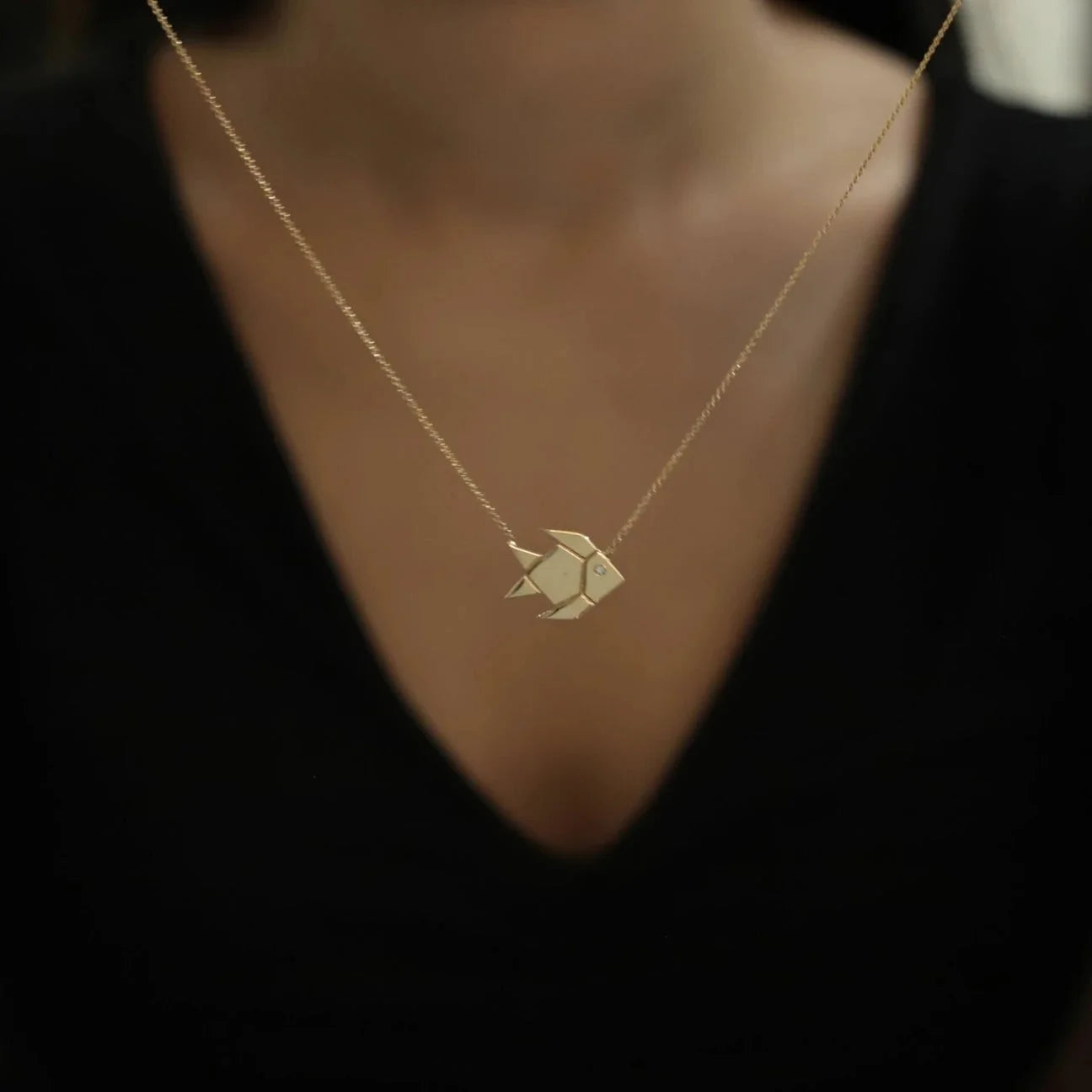 0,01 Karat Pırlanta Kolye "Balık" - Venta Jewelry