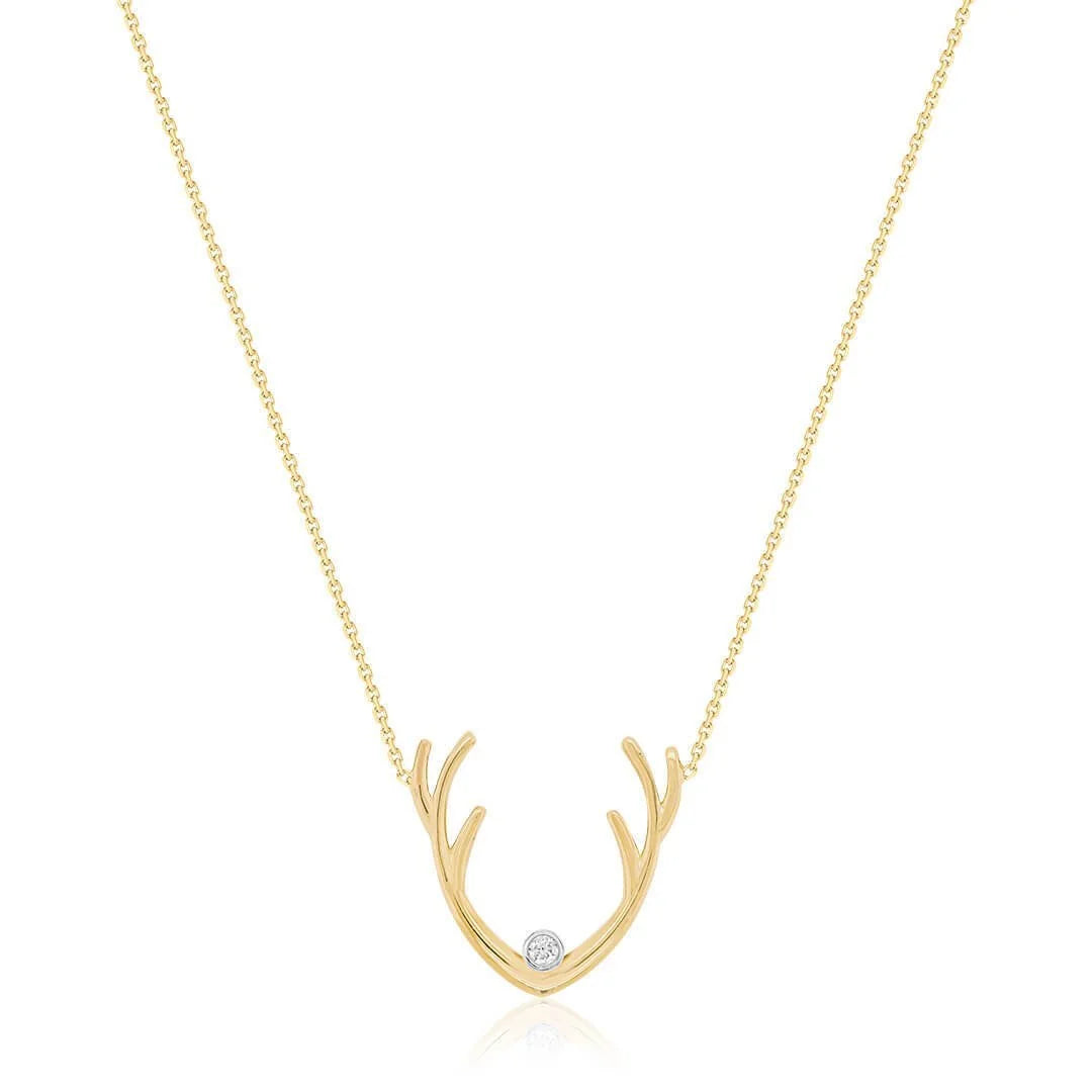 0,01 Karat Pırlanta Kolye "Boynuz" - Venta Jewelry