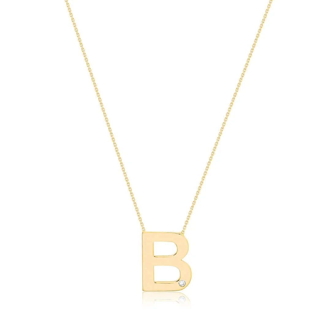 0,01 Karat Pırlantalı Harfli Kolye "B" - Venta Jewelry