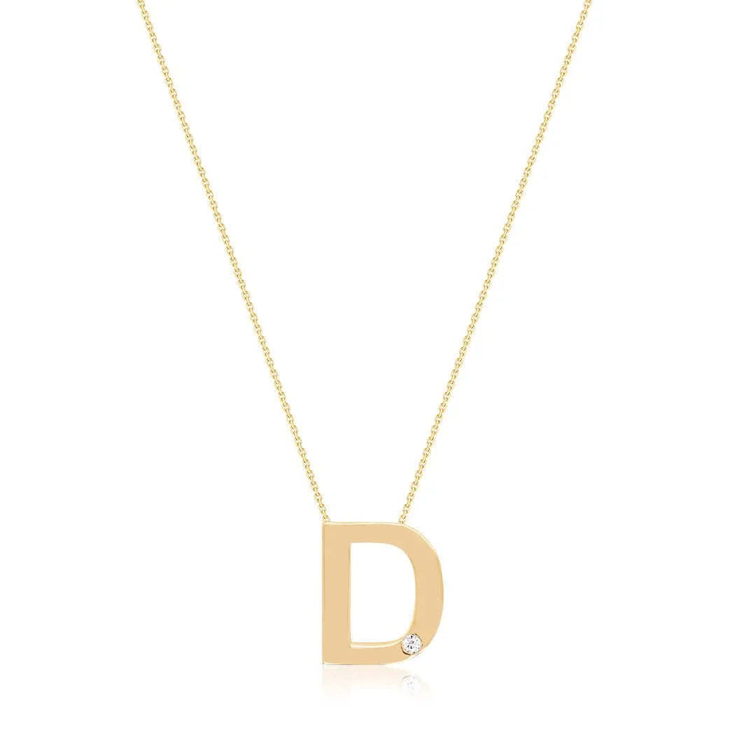 0,01 Karat Pırlantalı Harfli Kolye "D" - Venta Jewelry