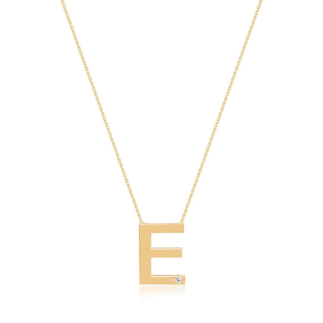 0,01 Karat Pırlantalı Harfli Kolye "E" - Venta Jewelry