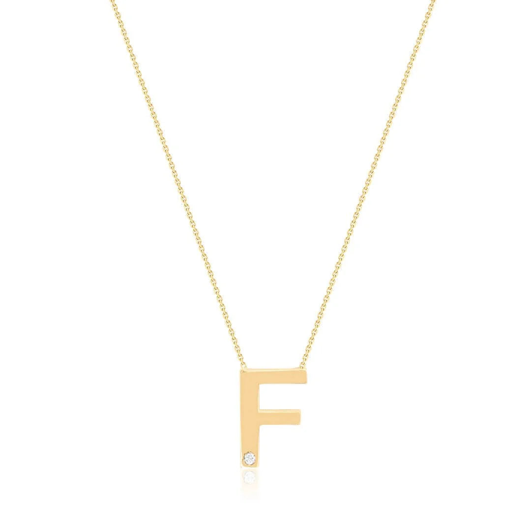 0,01 Karat Pırlantalı Harfli Kolye "F" - Venta Jewelry