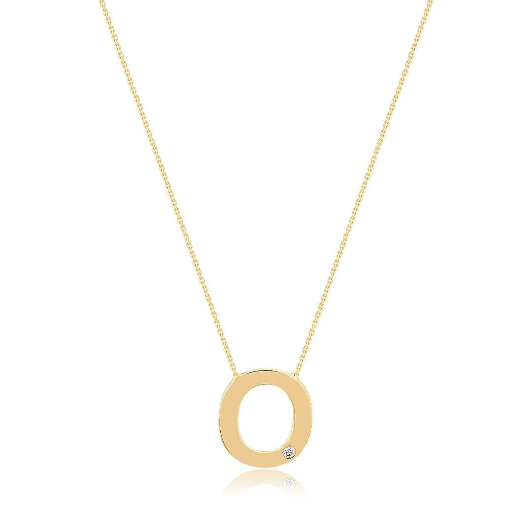 0,01 Karat Pırlantalı Harfli Kolye "O" - Venta Jewelry