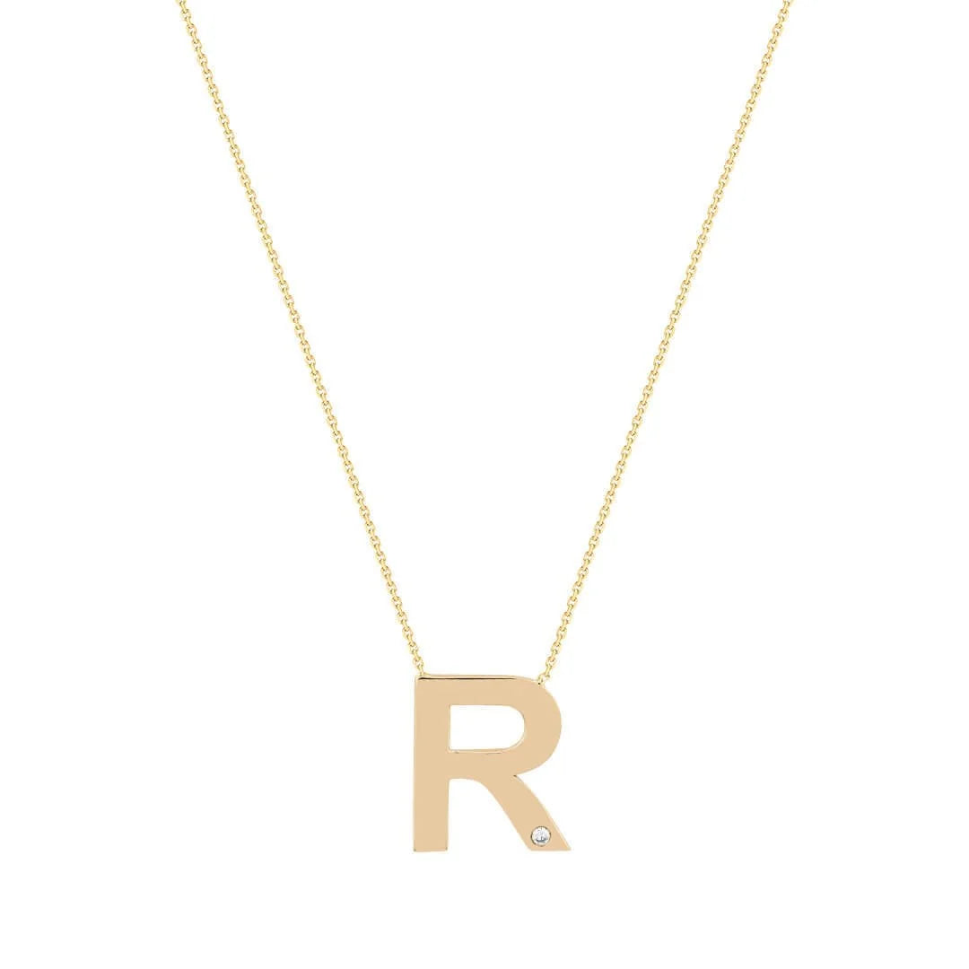 0,01 Karat Pırlantalı Harfli Kolye "R" - Venta Jewelry