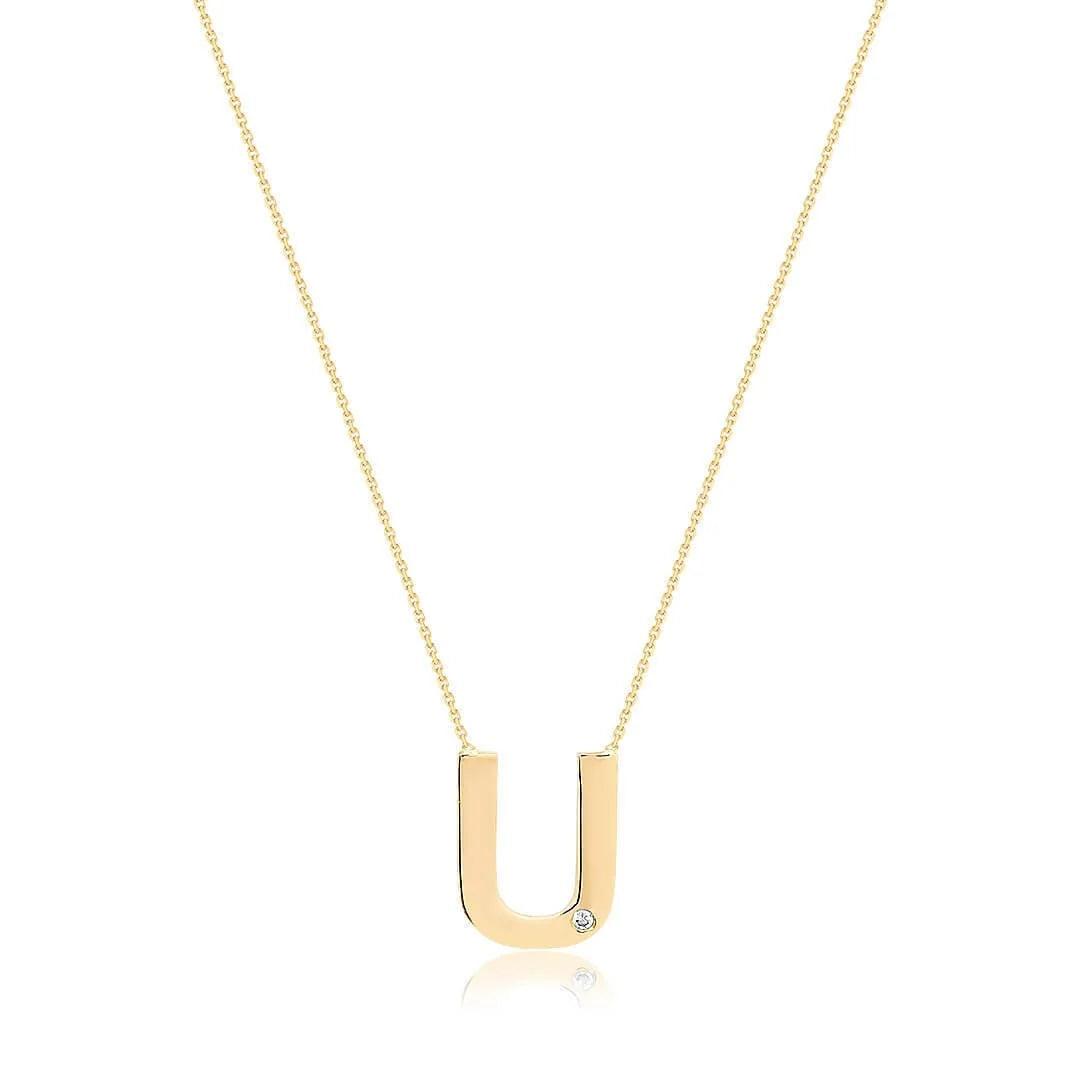 0,01 Karat Pırlantalı Harfli Kolye "U" - Venta Jewelry