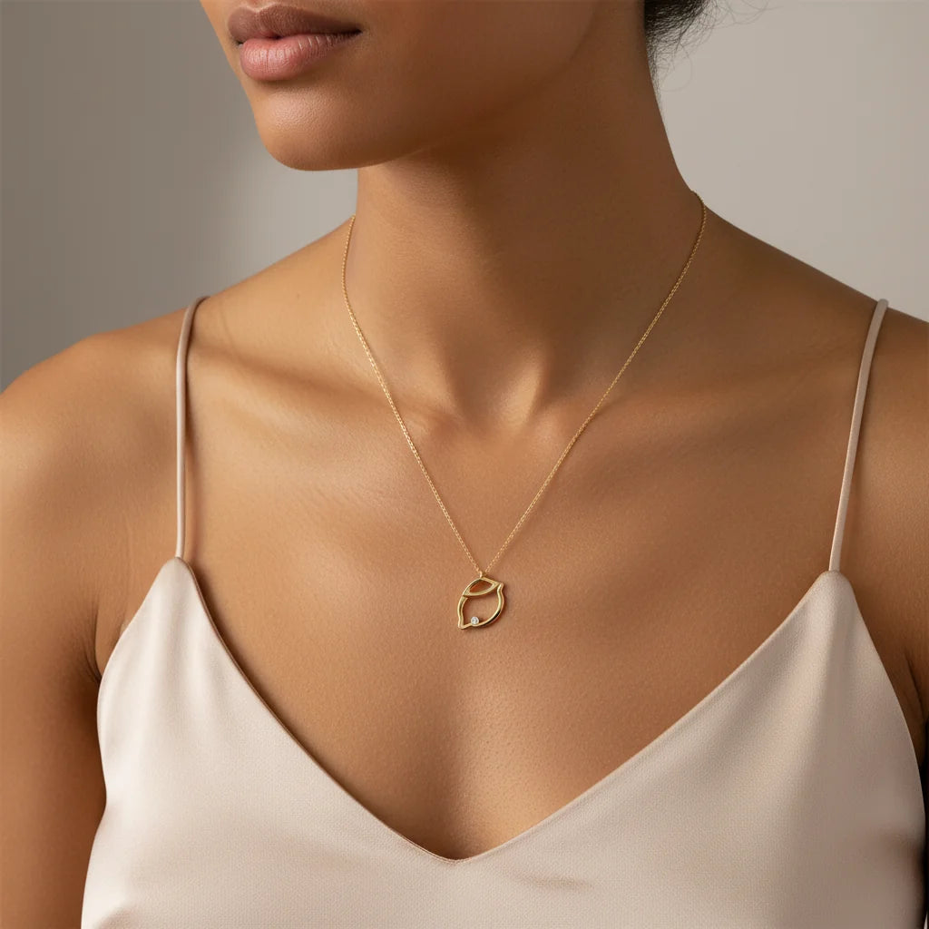0,01 Karat Pırlantalı Kolye "Limon" - Venta Jewelry