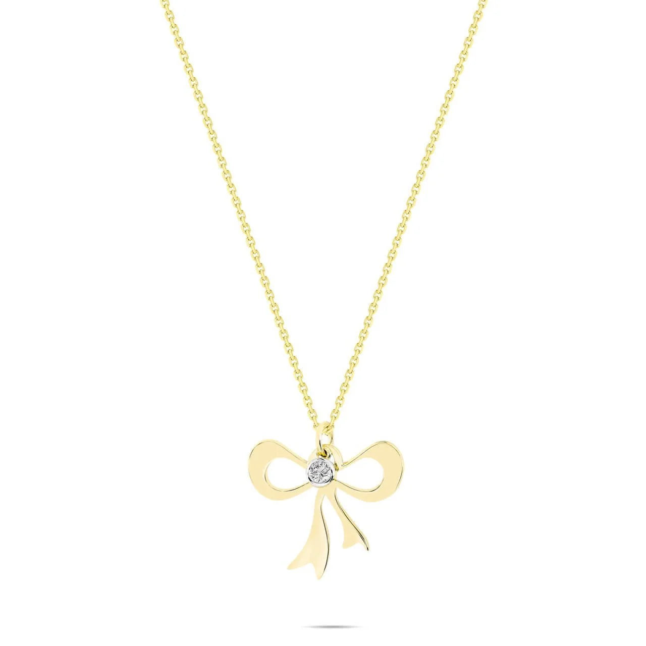 0,02 Karat Pırlanta Kolye "Fiyonk" - Venta Jewelry