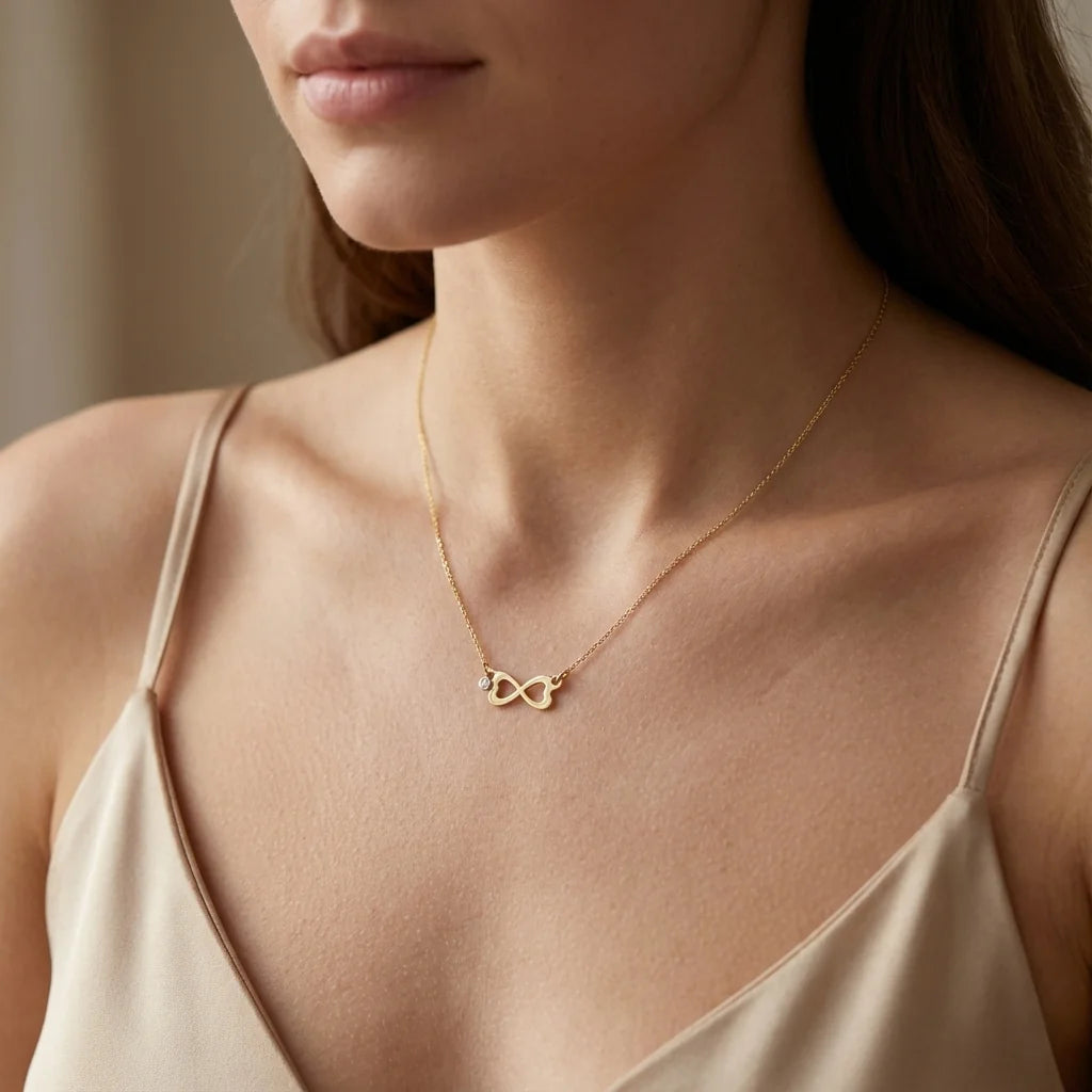 0,02 Karat Pırlanta Kolye "Kalp Sonsuzluk" - Venta Jewelry