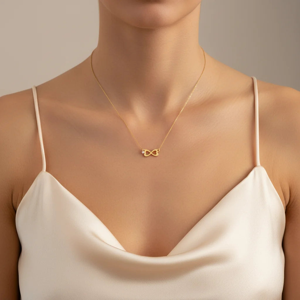 0,02 Karat Pırlanta Kolye "Kalp Sonsuzluk" - Venta Jewelry