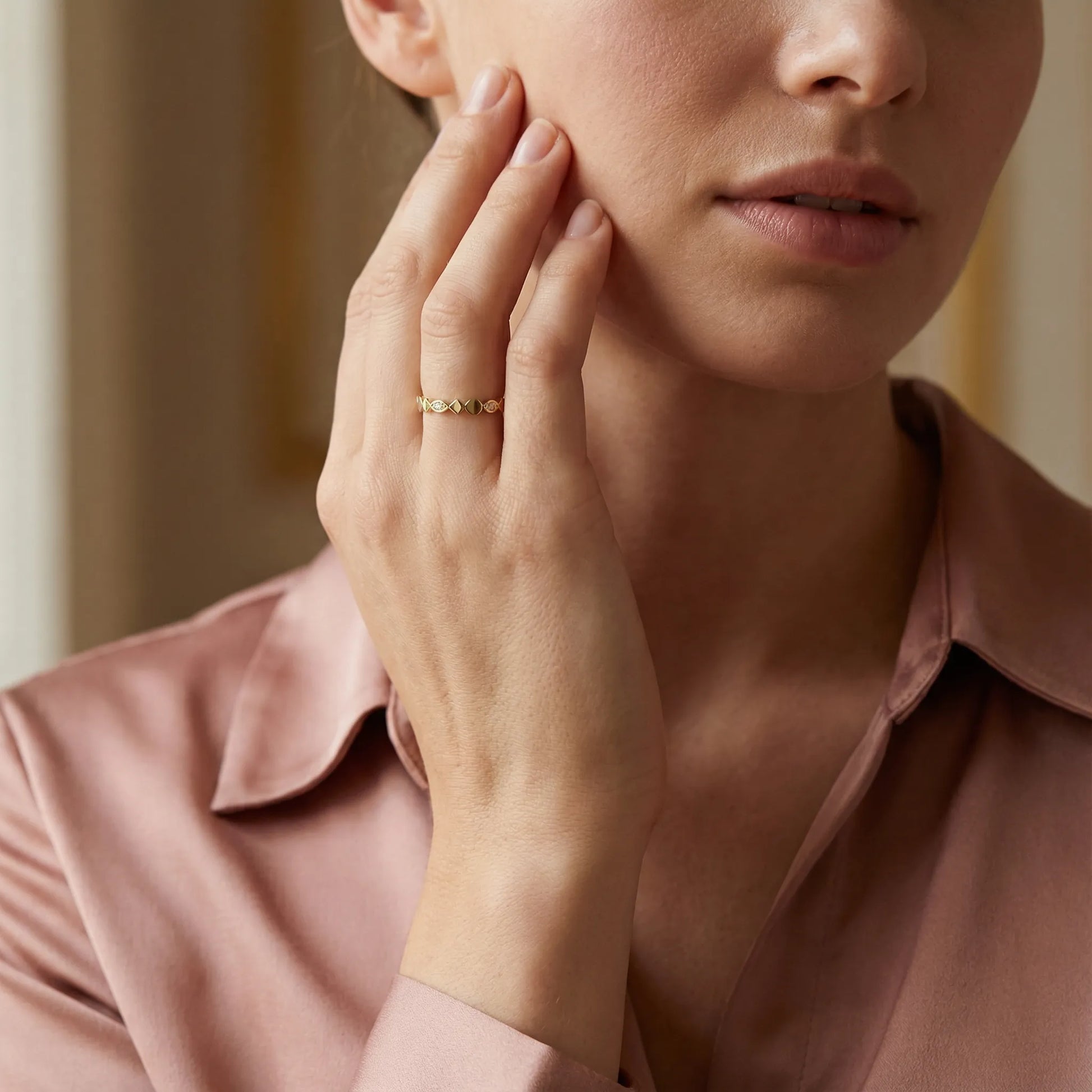 0,02 Karat Pırlanta Yüzük, F Renk SI - Venta Jewelry
