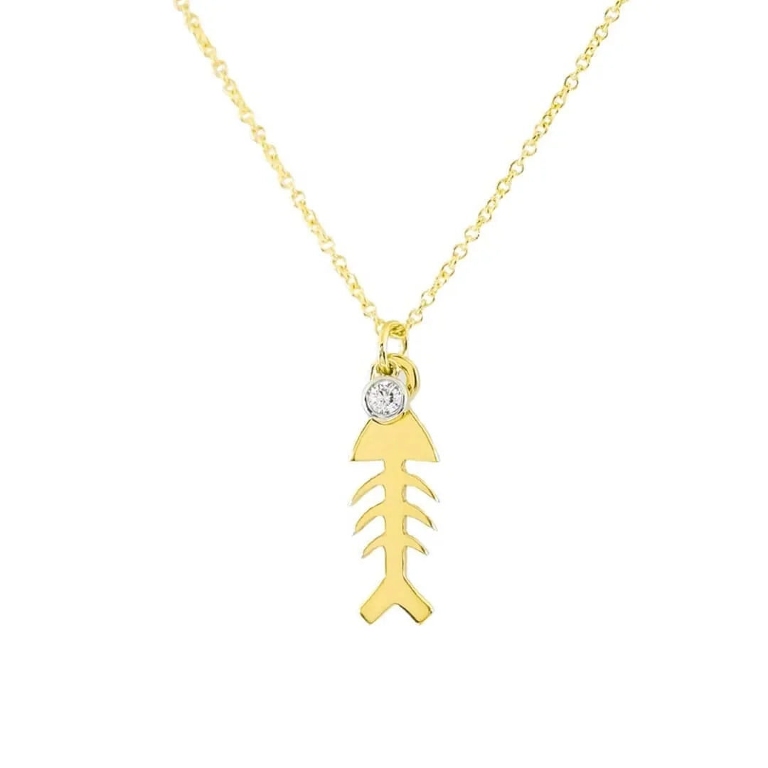 0,02 Karat Pırlantalı Kolye "Kılçık" - Venta Jewelry