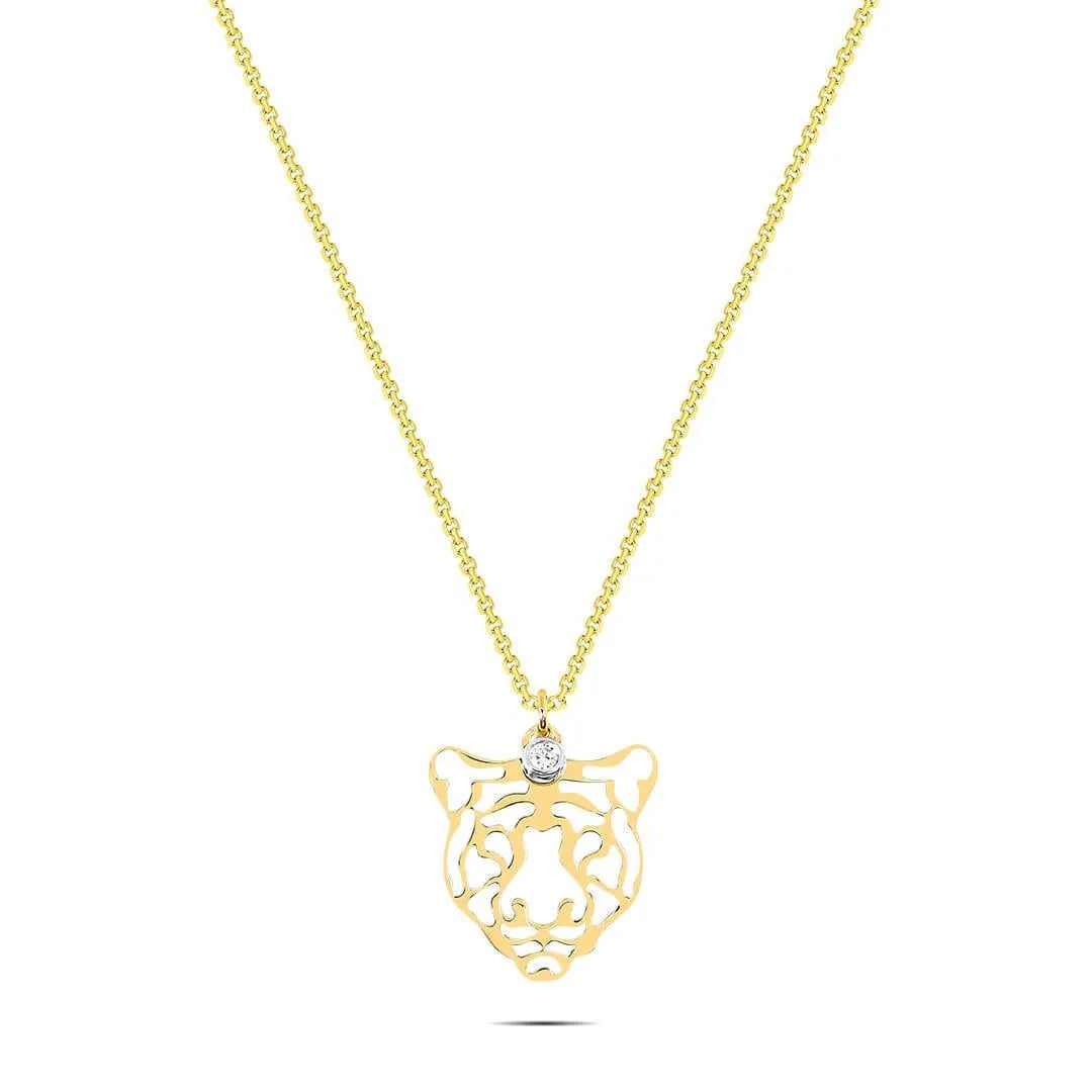 0,02 Karat Pırlantalı Kolye "Kaplan" - Venta Jewelry