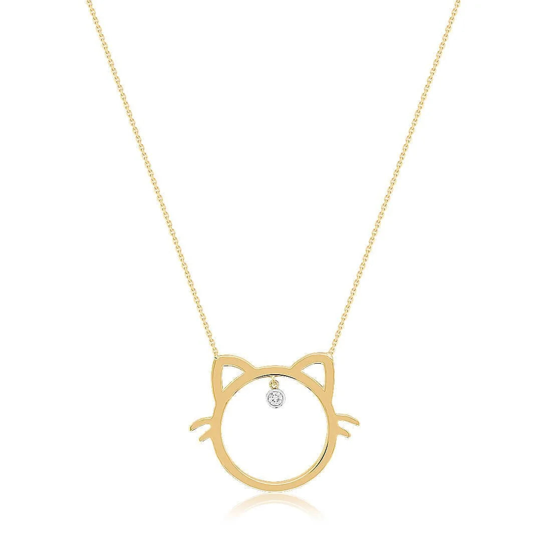 0,02 Karat Pırlantalı Kolye "Kedi" - Venta Jewelry