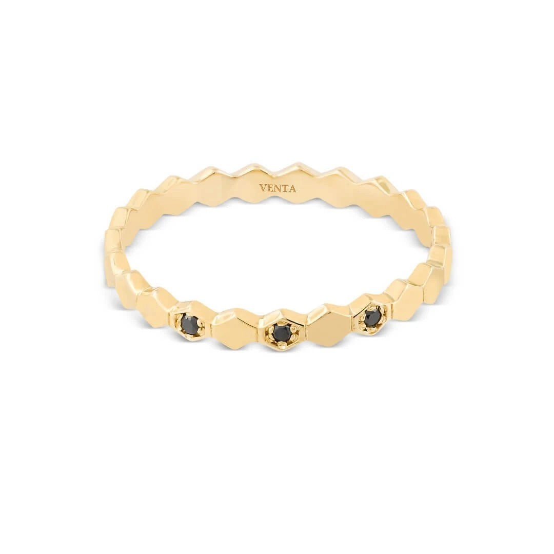 0,02 Karat Siyah Pırlanta Yüzük - Venta Jewelry