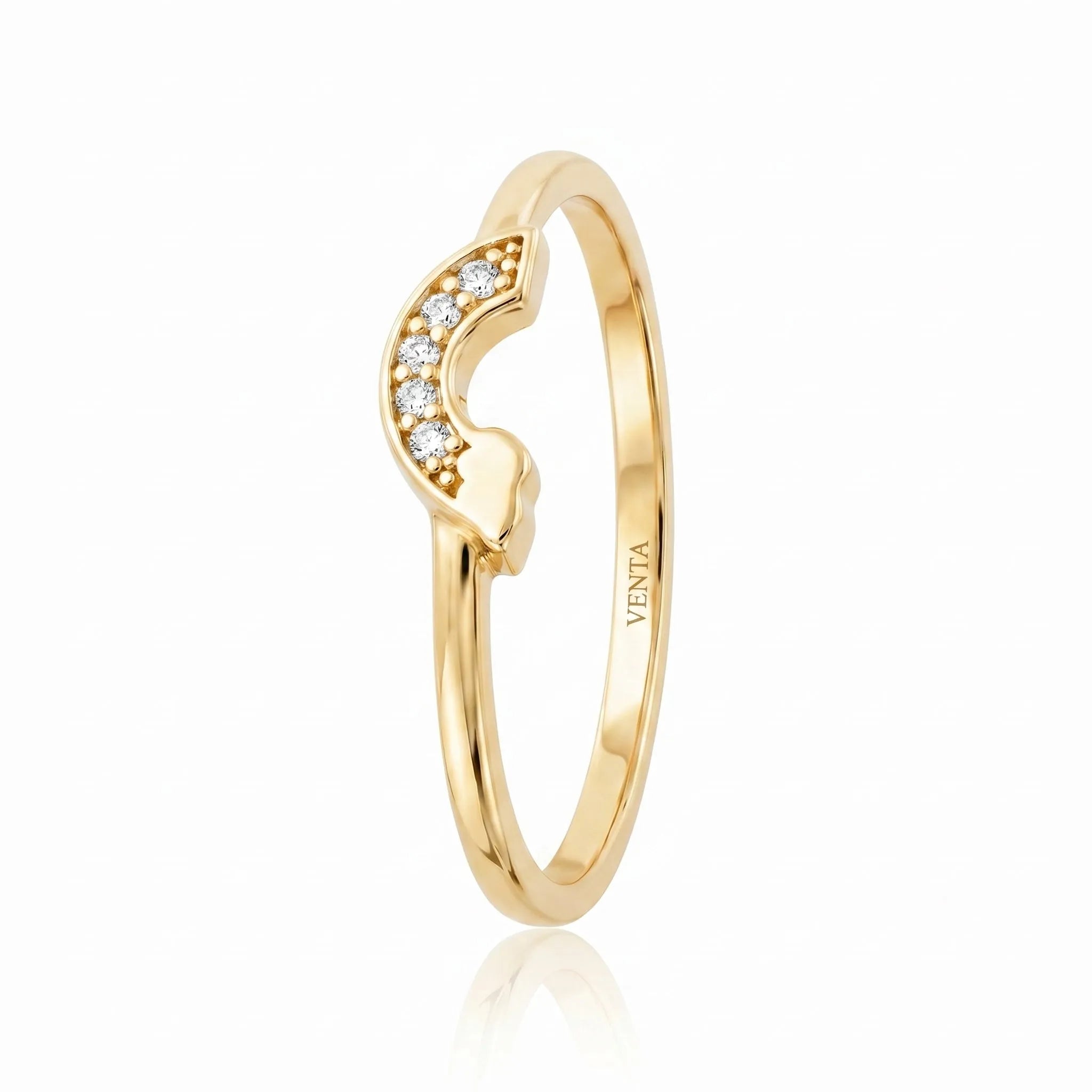 0,03 Karat Pırlanta Yüzük "Gökkuşağı", F Renk SI - Venta Jewelry