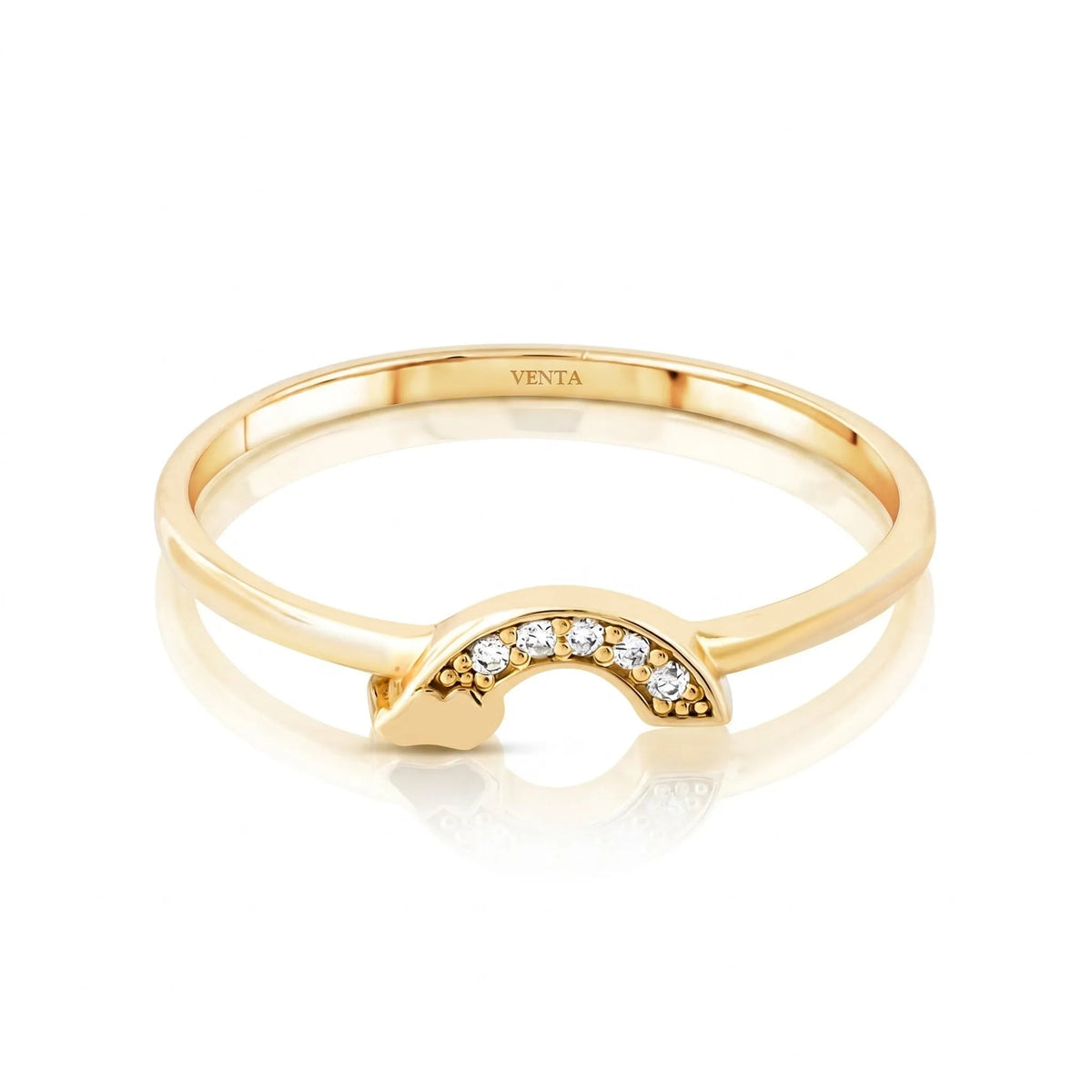 0,03 Karat Pırlanta Yüzük "Gökkuşağı", F Renk SI - Venta Jewelry

