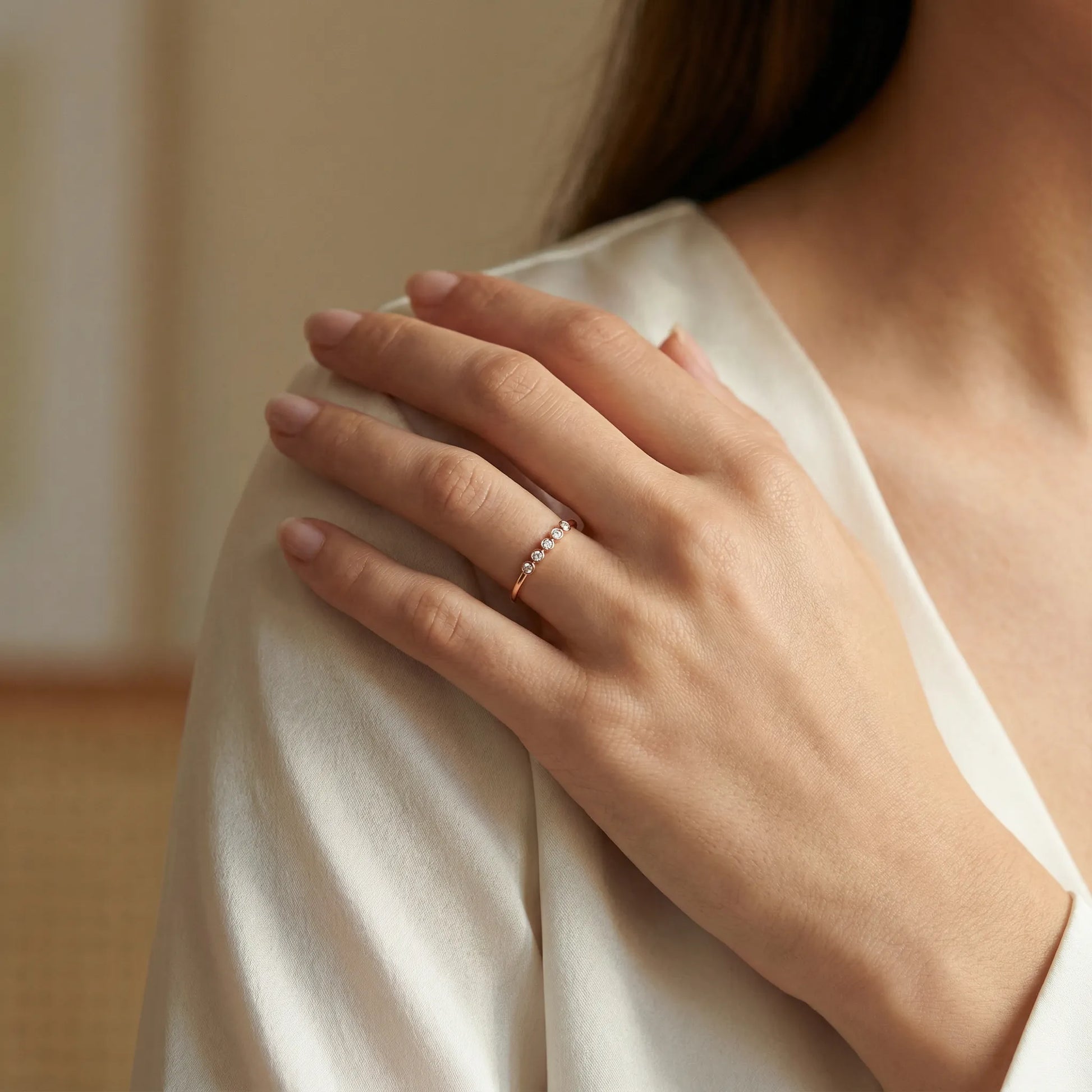 0,03 Karat Pırlanta Yüzük, F Renk SI - Venta Jewelry
