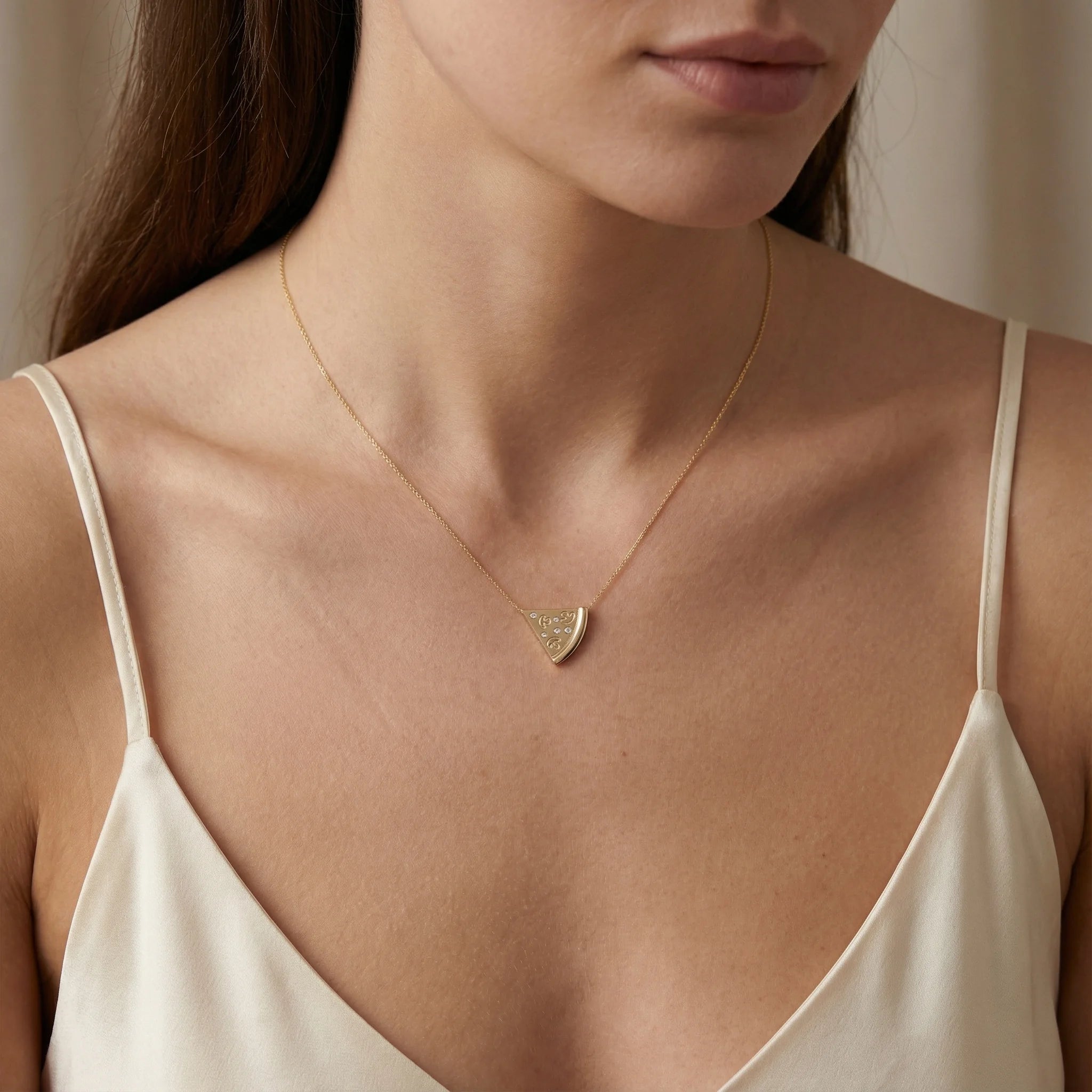 0,03 Karat Pırlantalı Kolye "Pizza" - Venta Jewelry