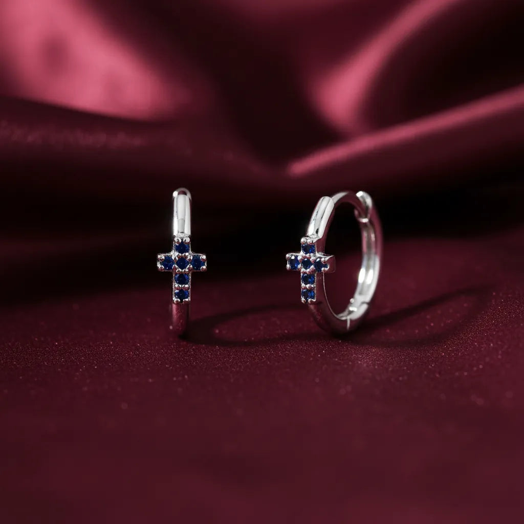 0,04 Karat Halka Küpe "Safir" - Venta Jewelry
