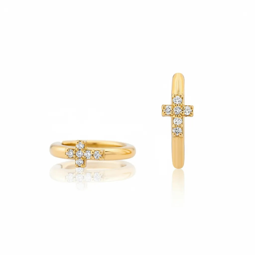 0,04 Karat Pırlanta Halka Küpe, F Renk SI - Venta Jewelry