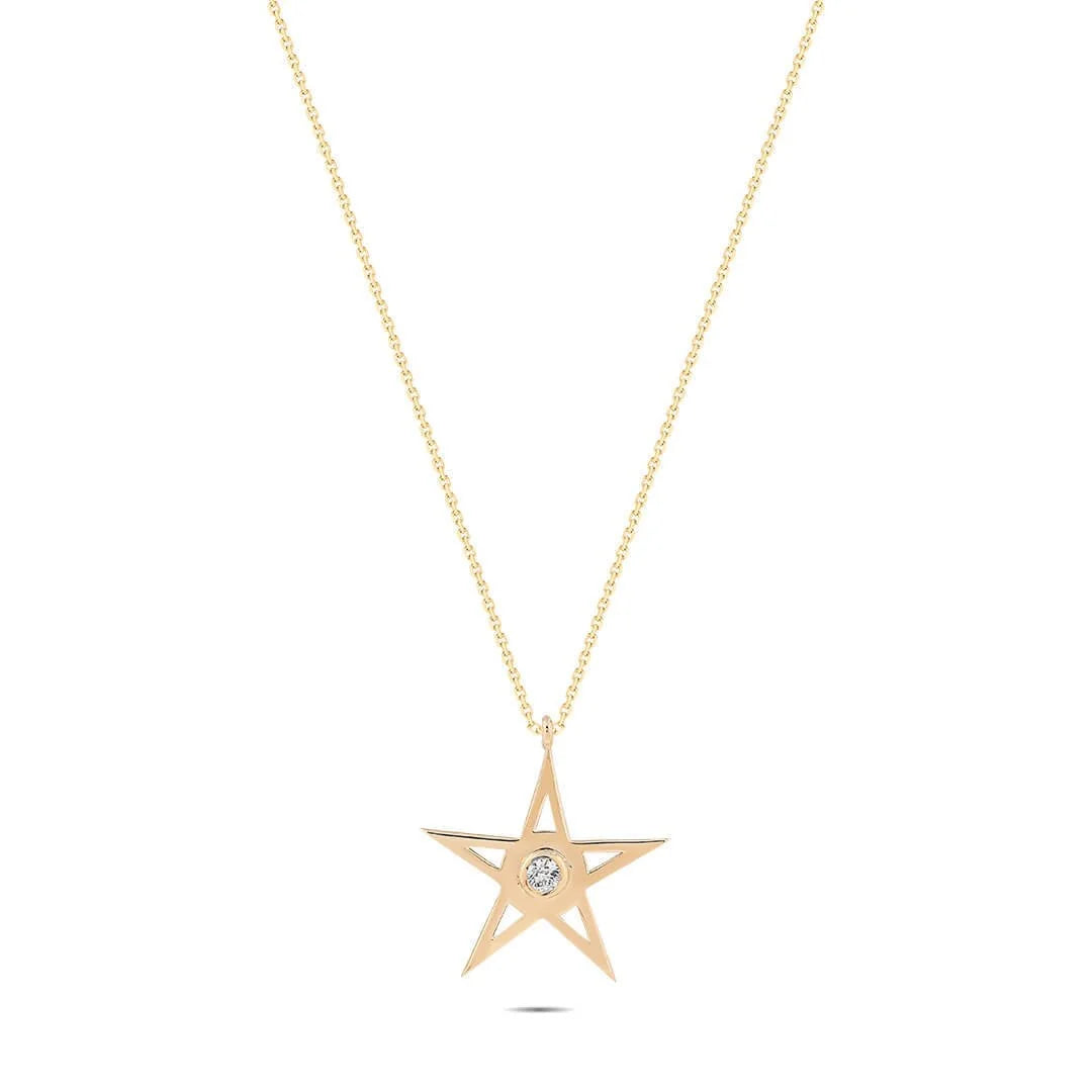 0,04 Karat Pırlanta Kolye "Yıldız" - Venta Jewelry