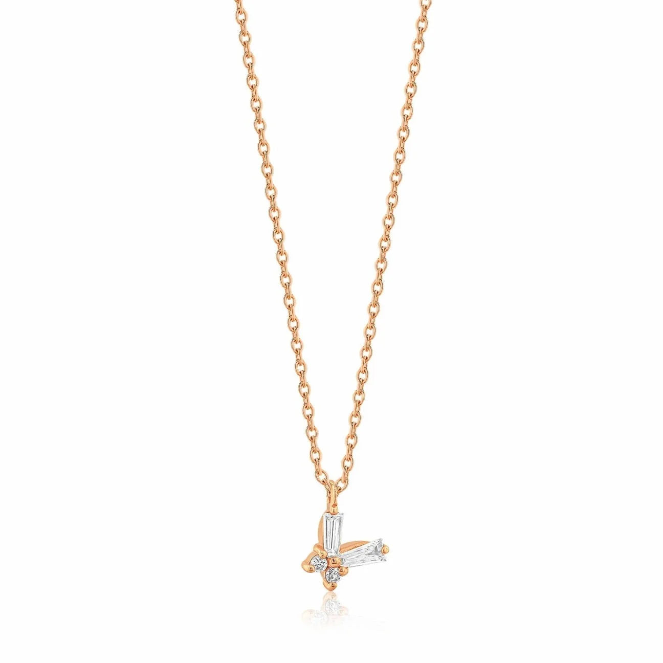 0,05 Karat Baget Pırlanta Kolye "Kelebek" - Venta Jewelry