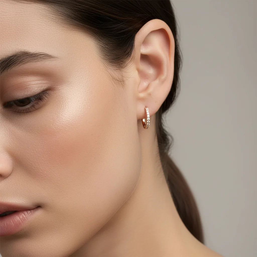 0,06 Karat Pırlanta Halka Küpe - Venta Jewelry