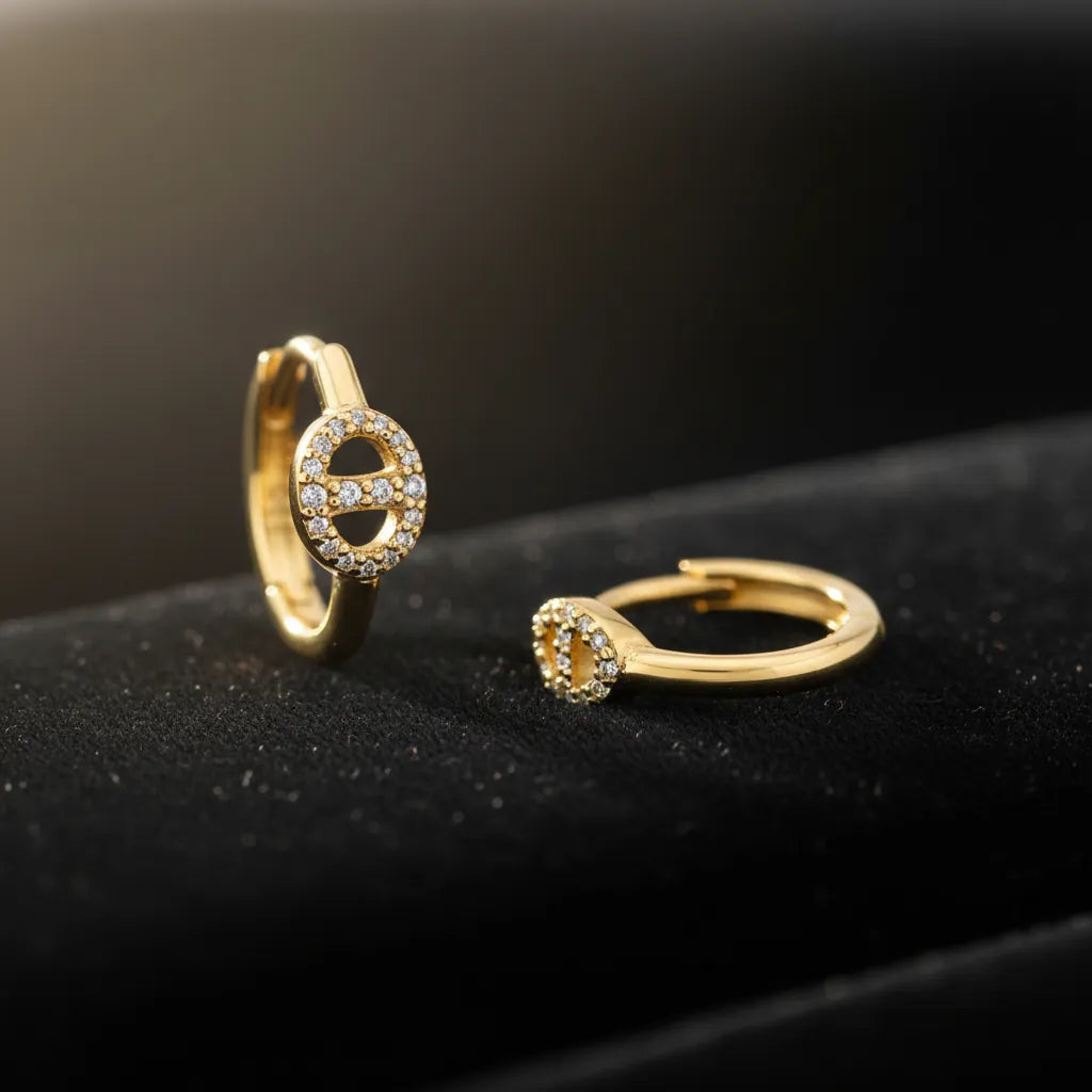 0,07 Karat Pırlanta Halka Küpe, F Renk SI - Venta Jewelry
