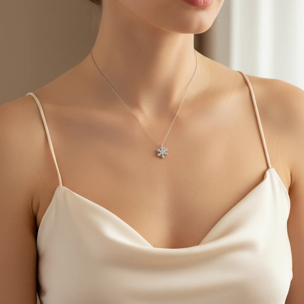0,07 Karat Pırlanta Kolye "Kar Tanesi" - Venta Jewelry