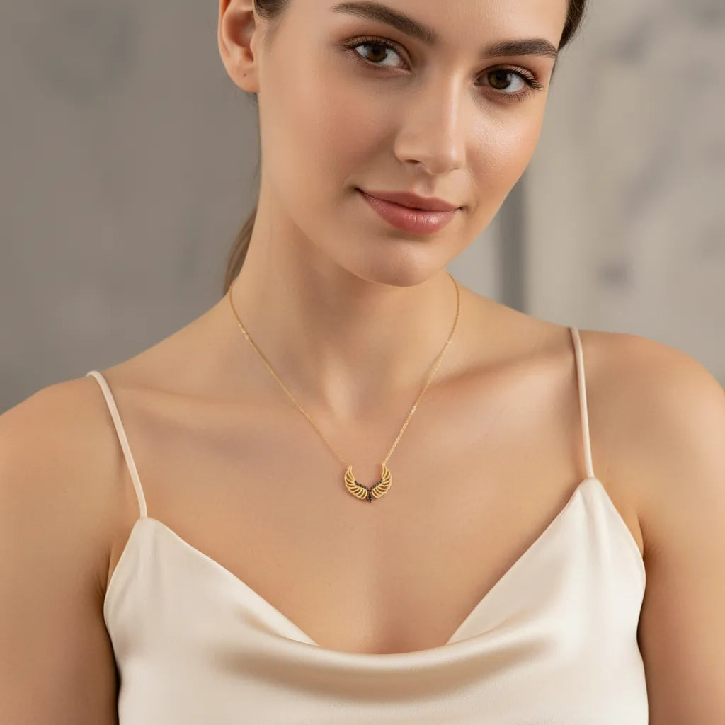 0,08 Karat Pırlanta Kolye "Kanat", F Renk SI - Venta Jewelry
