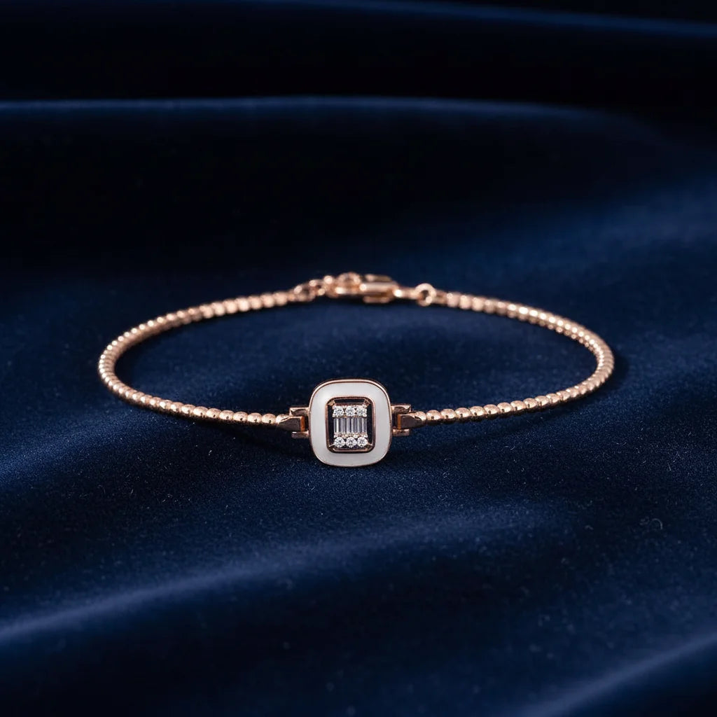 0,09 Karat Mineli Baget Pırlanta Bileklik "Mina" - Venta Jewelry
