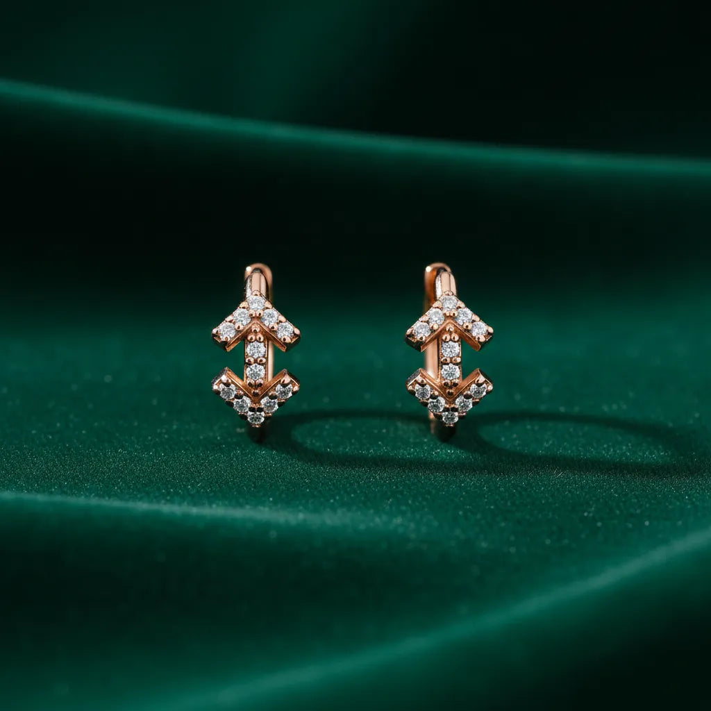 0,10 Karat Pırlanta Halka Küpe, F Renk SI - Venta Jewelry
