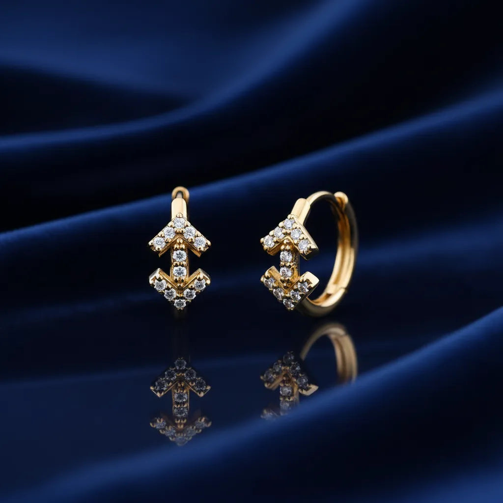 0,10 Karat Pırlanta Halka Küpe, F Renk SI - Venta Jewelry
