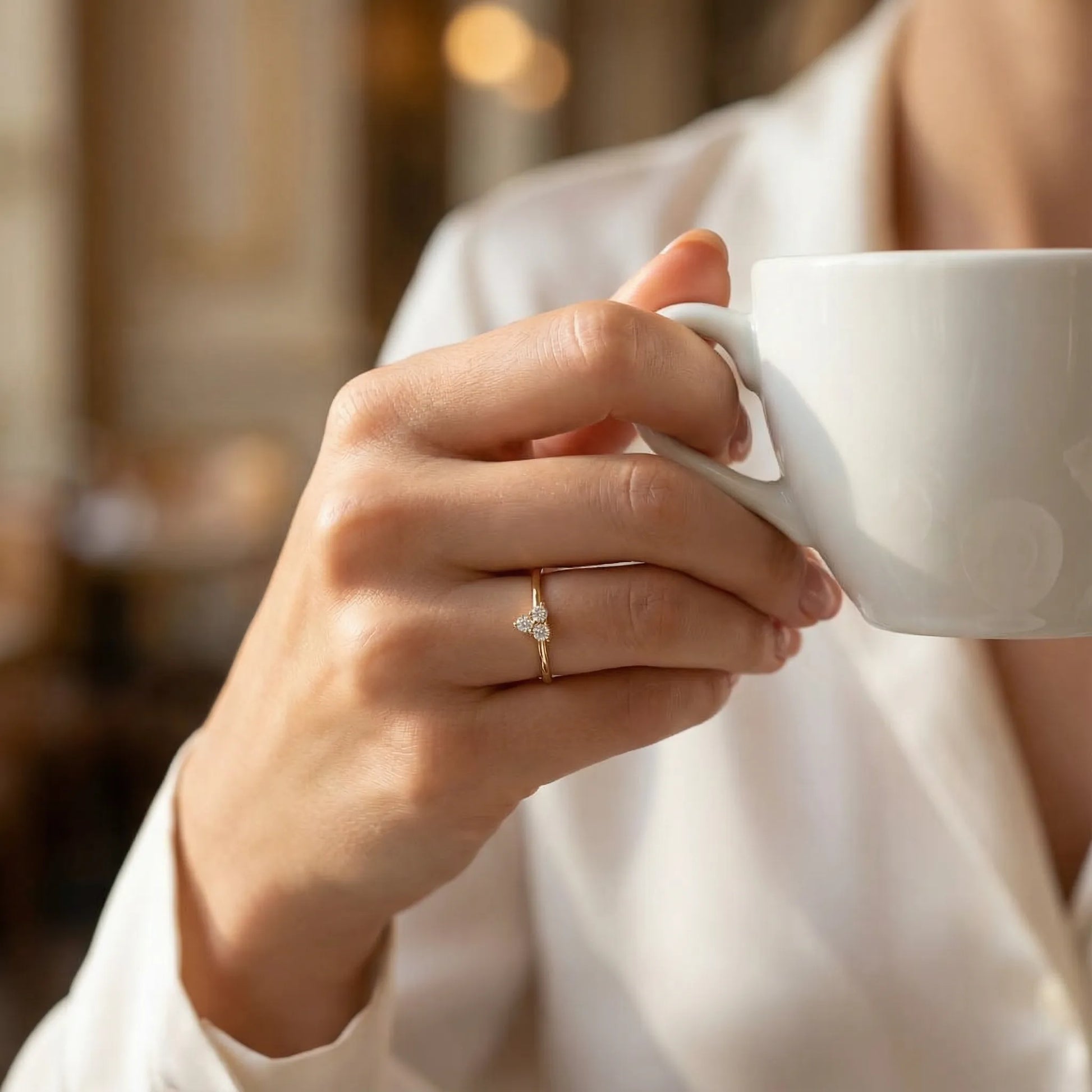 0,10 Karat Pırlanta Yüzük, F Renk SI - Venta Jewelry
