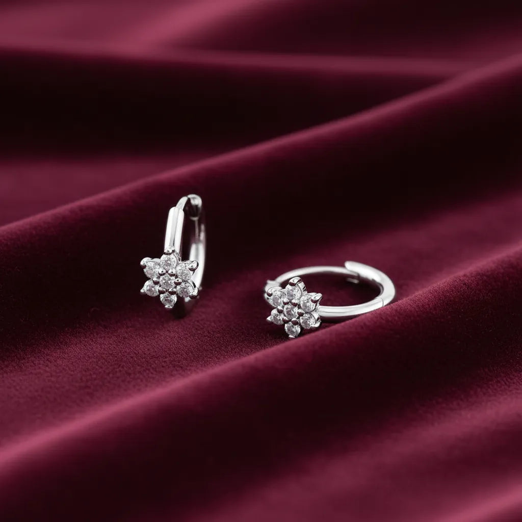 0,11 Karat Pırlanta Halka Küpe, F Renk SI - Venta Jewelry
