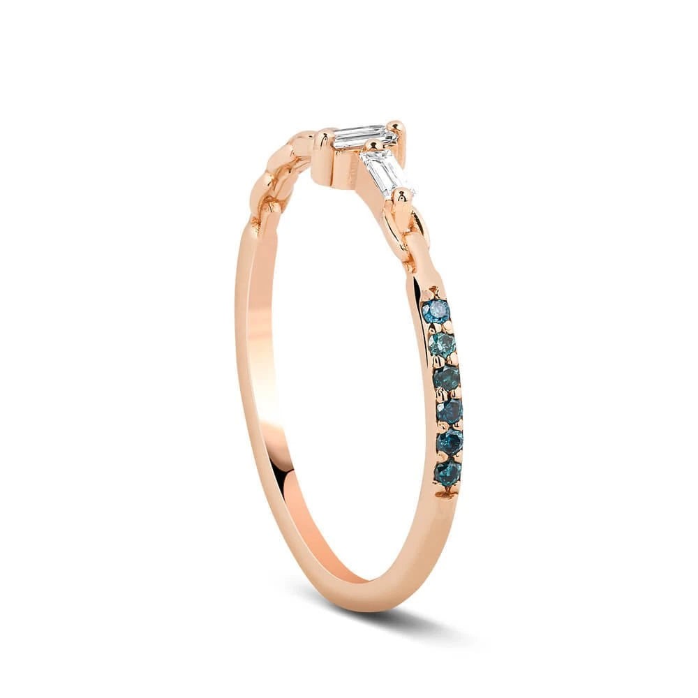 0,11 Karat Pırlanta Yüzük "Mavi Topaz Perestiş" - Venta Jewelry