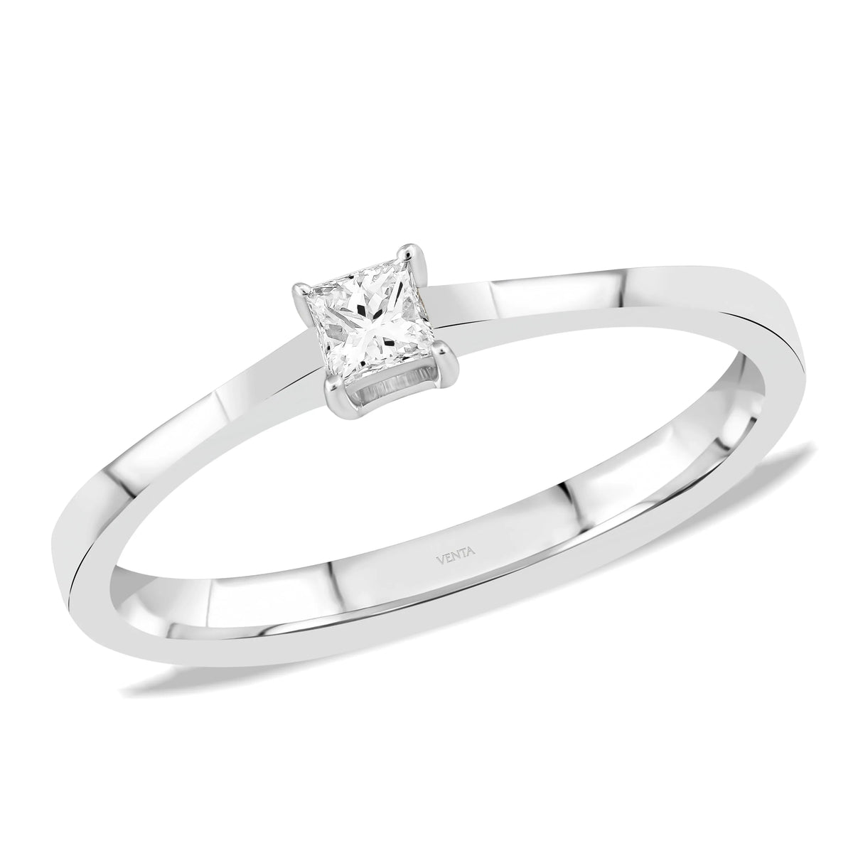 0,12 Karat F Renk Tektaş Pırlanta Yüzük, F Renk SI - Venta Jewelry
