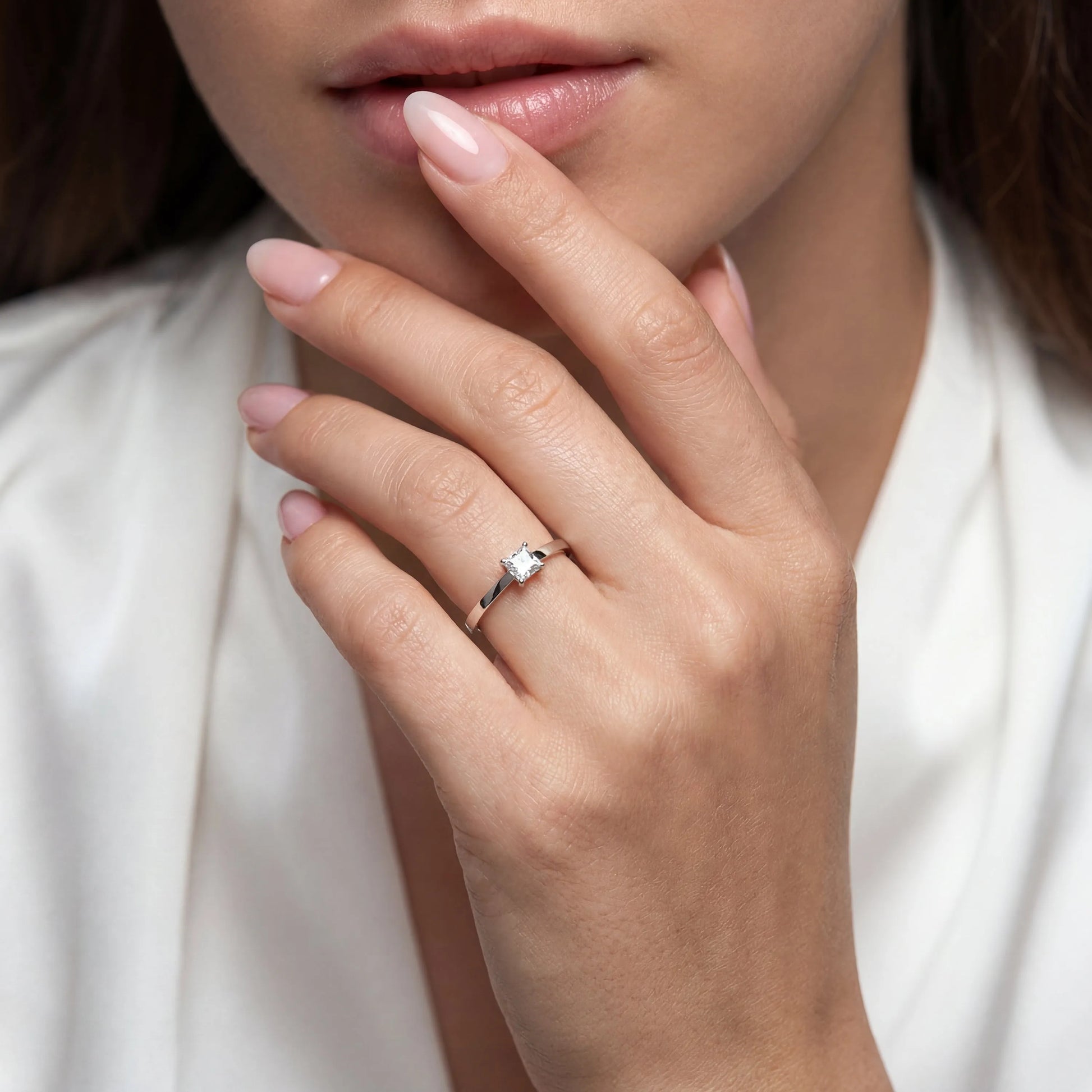 0,12 Karat F Renk Tektaş Pırlanta Yüzük, F Renk SI - Venta Jewelry
