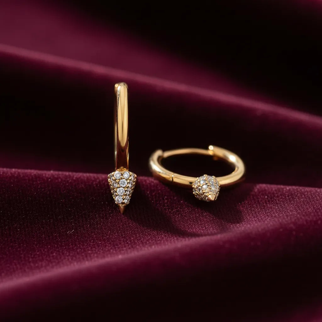 0,12 Karat Pırlanta Halka Küpe, F Renk SI - Venta Jewelry
