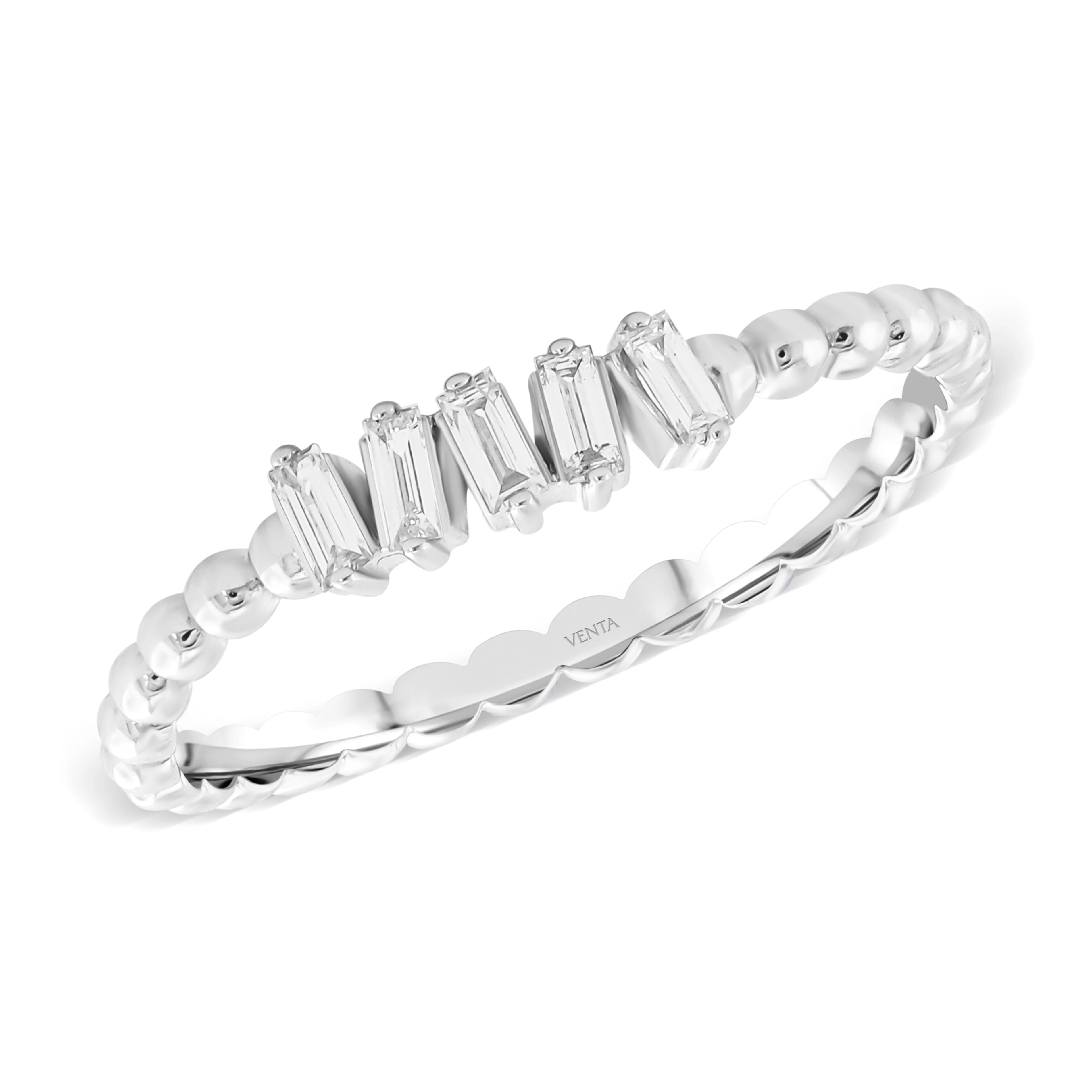 0,13 Tasarım Baget Yüzük Pırlanta - Venta Jewelry