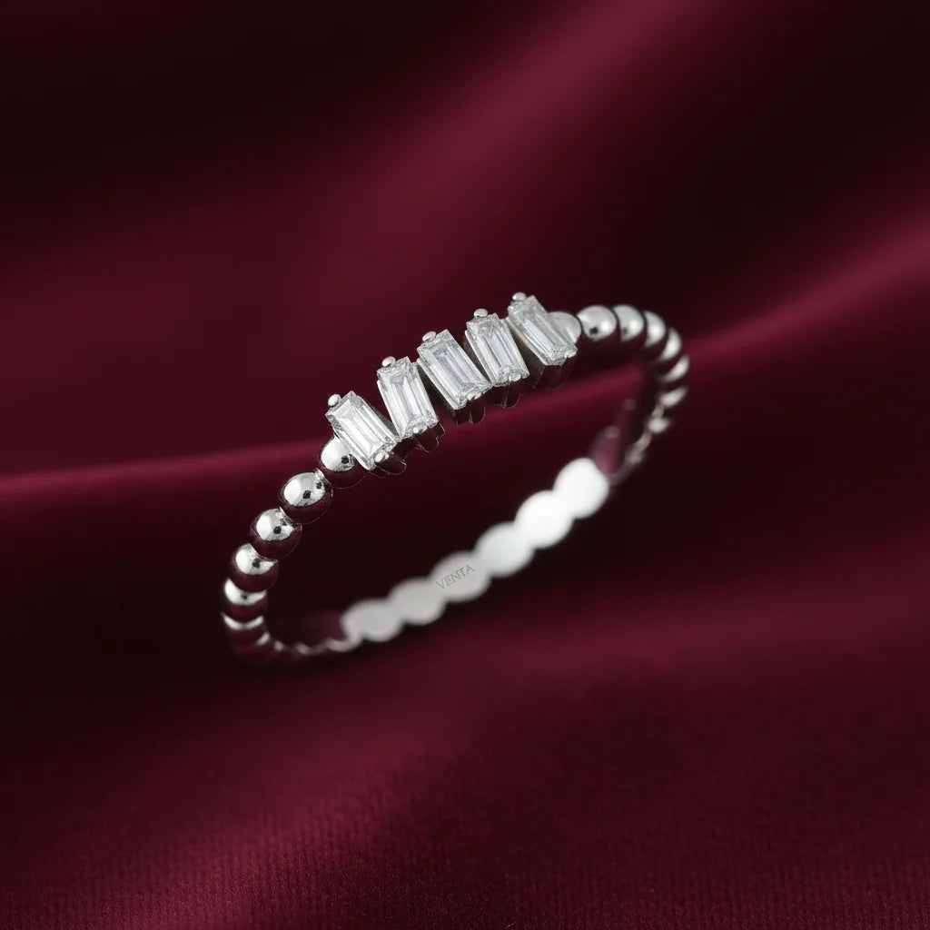 0,13 Tasarım Baget Yüzük Pırlanta - Venta Jewelry