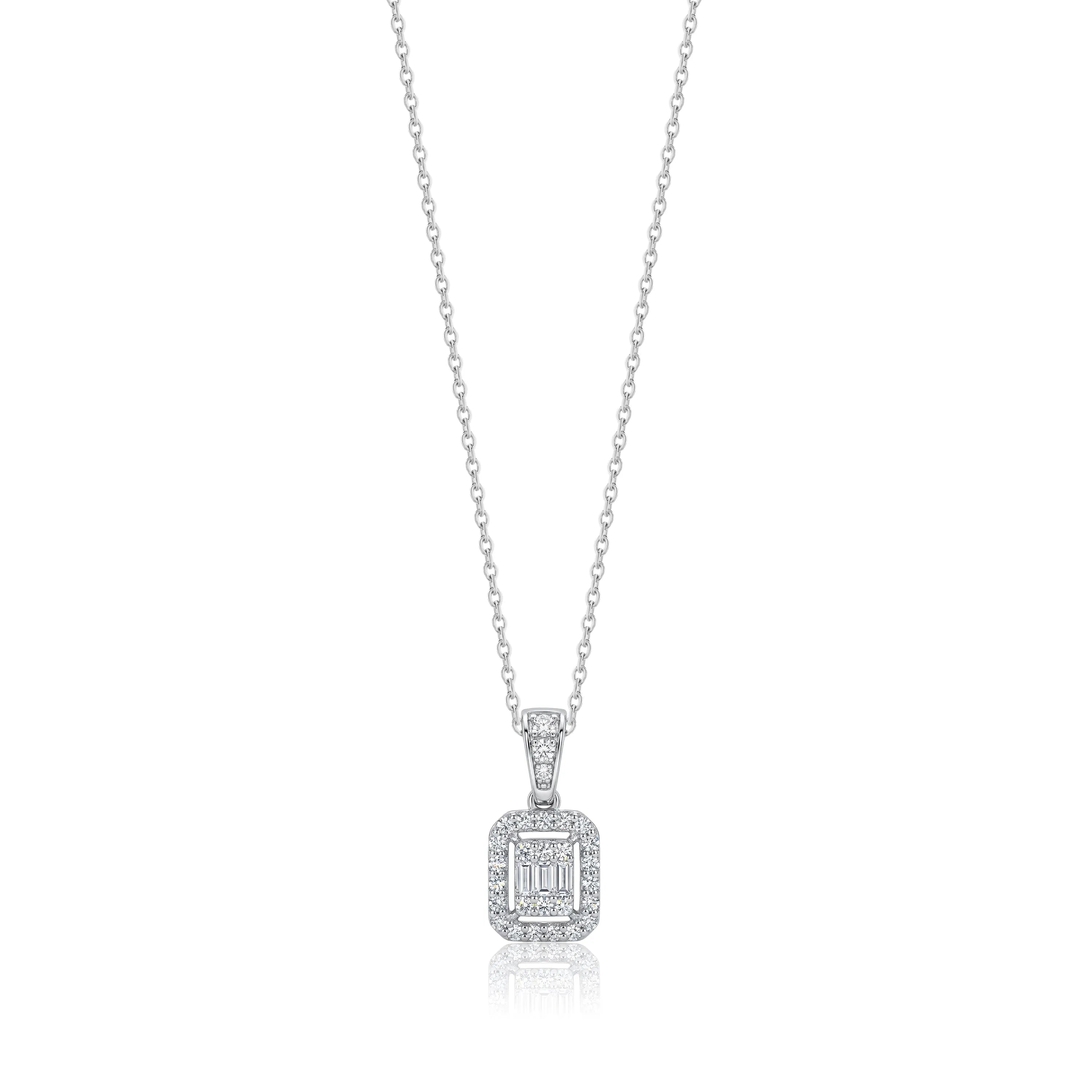 0,14 Karat Baget Pırlanta Kolye "Efza", F Renk SI - Venta Jewelry