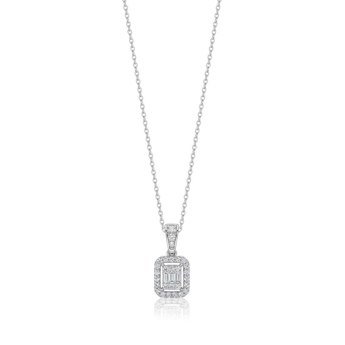 0,14 Karat Baget Pırlanta Kolye "Efza", F Renk SI - Venta Jewelry
