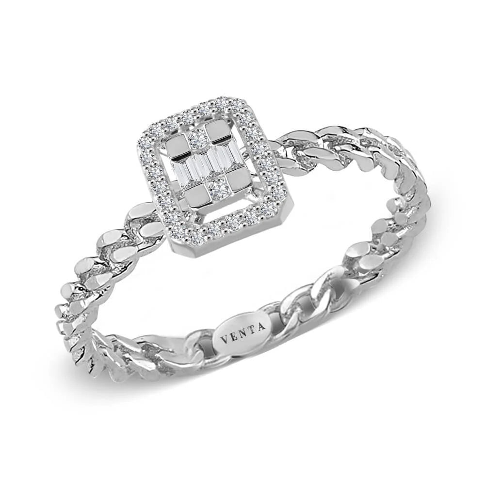 0,14 Karat Baget Pırlanta Yüzük - Venta Jewelry