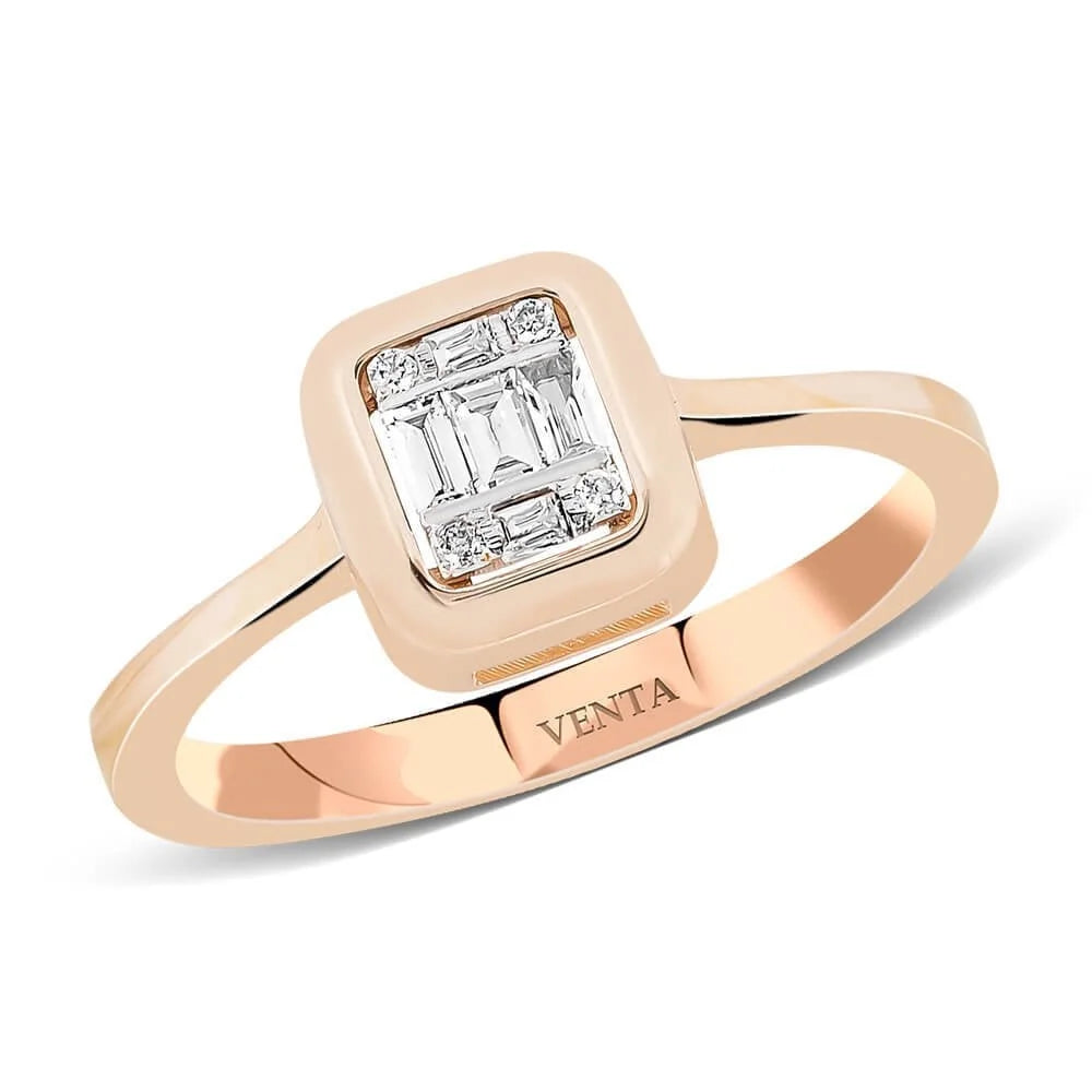 0,15 Karat Baget Pırlanta Yüzük - Venta Jewelry