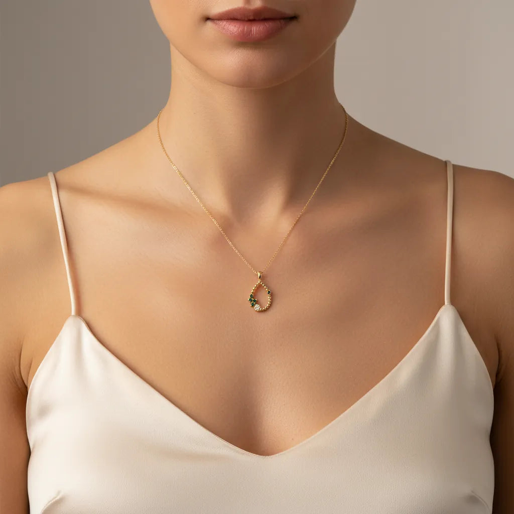 0,15 Karat Tasarım Pırlanta Kolye, F Renk SI - Venta Jewelry