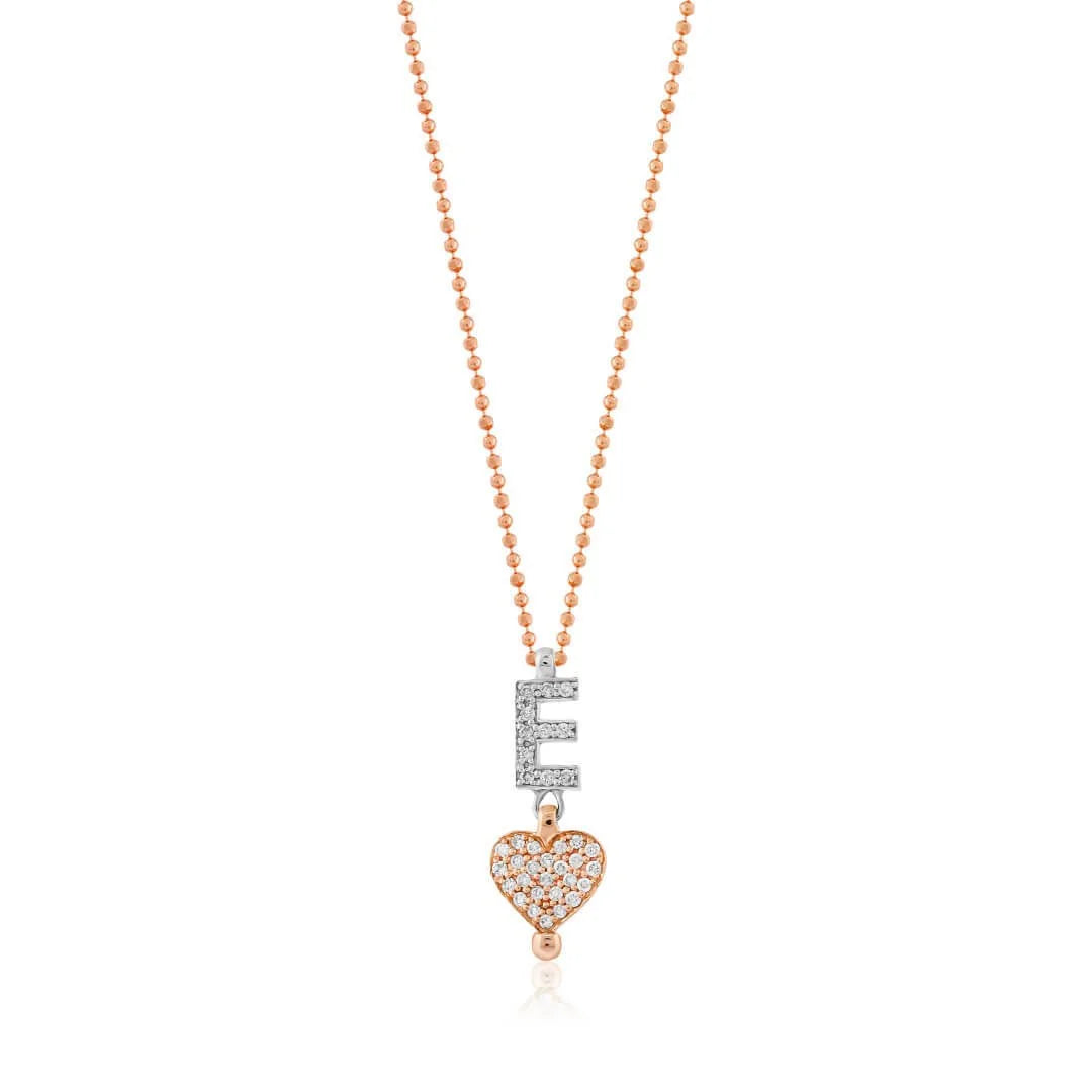 0,16 Karat Pırlantalı Harfli Kolye "E" - Venta Jewelry