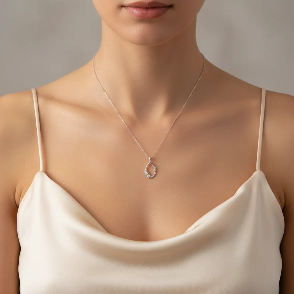 0,16 Karat Tasarım Pırlanta Kolye, F Renk SI - Venta Jewelry
