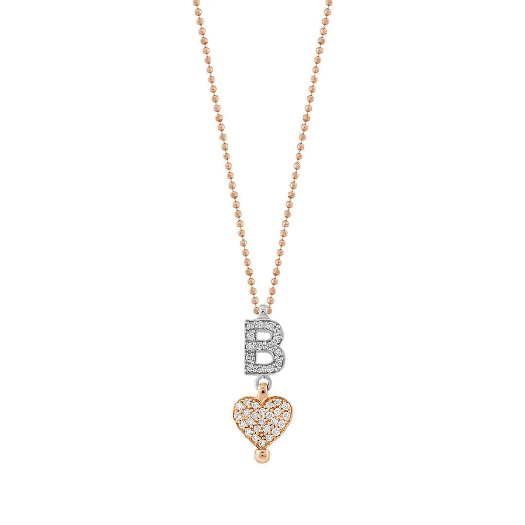 0,17 Karat Pırlantalı Harfli Kolye "B" - Venta Jewelry